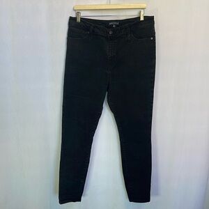 J Crew Mercantile Women's High Rise Skinny Ankle Jeans Black Stretch Size 33